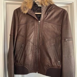 Express leather bomber jacket, excellent condition